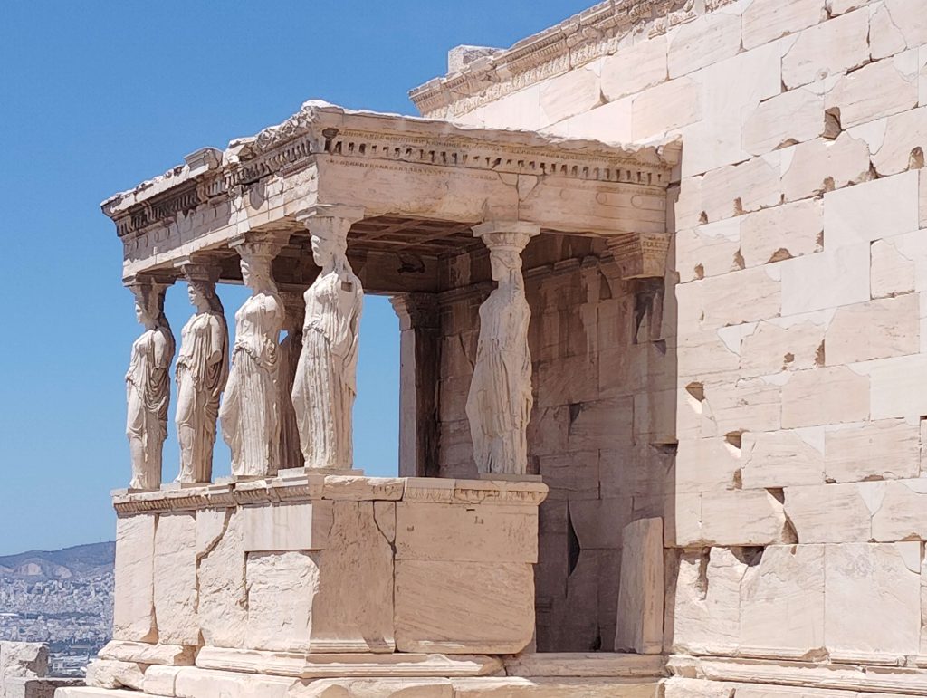 雅典衛城 : 伊瑞克提翁神廟 Erechtheion 少女柱廊 Porch of the Caryatids 6 根以少女雕像
