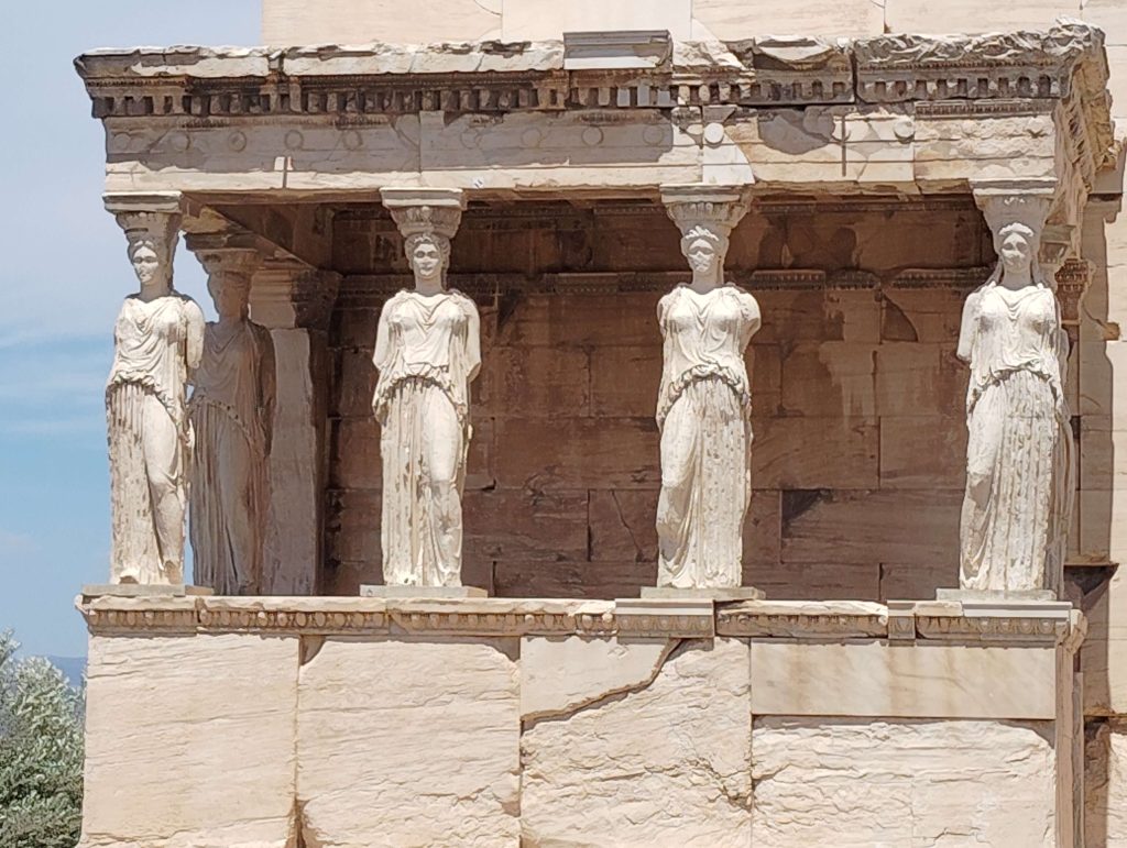 雅典衛城 : 伊瑞克提翁神廟 Erechtheion 少女柱廊 Porch of the Caryatids 6 根以少女雕像