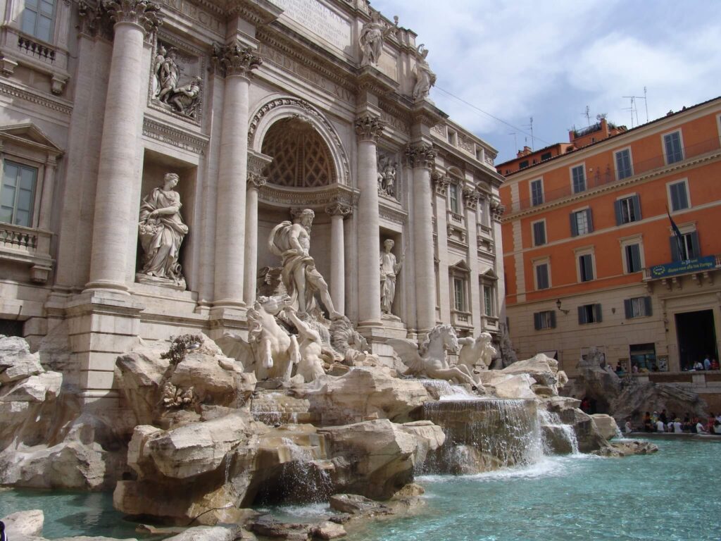 羅馬 : 許願池和它的 18 世紀巴洛克噴泉特萊維噴泉 Fontana di Trevi